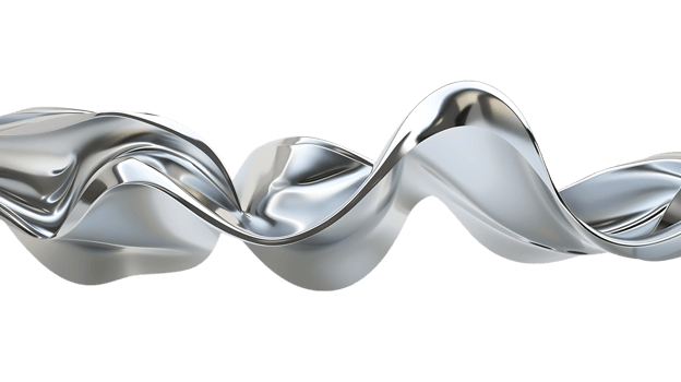 Silver Abstract Wave With Transparent Background, Shiny Metal Abstract, Modern Abstract, Abstract Background, Metallic Texture, 3D Rendering, Abstract Shape, Silver Wave, Abstract Design, Shiny Metal, Liquid Metal, Abstract Art png