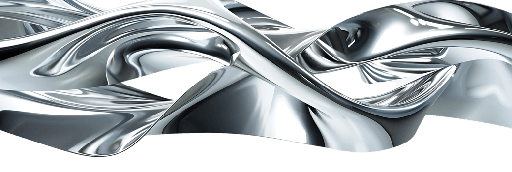 Metallic Abstract Wavy Forms in a Transparent Background png
