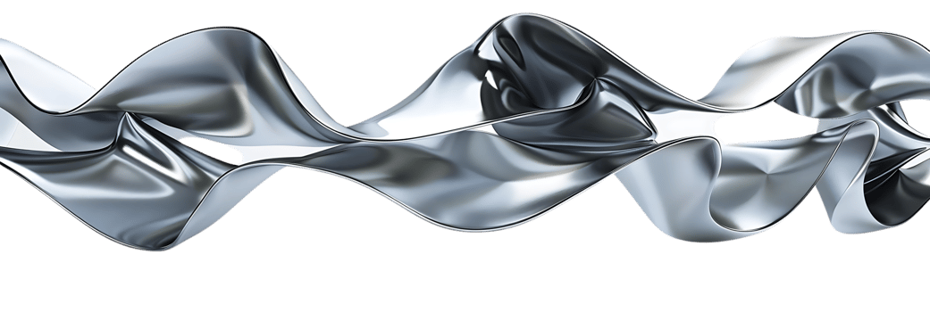Abstract Metallic Flowing Waves with Transparent Background png
