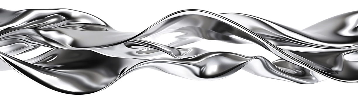 Silver Liquid Waves Flowing Through a Transparent Background png