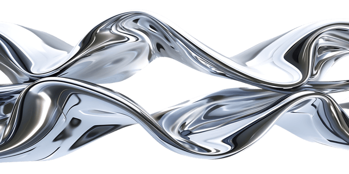 Abstract Silver Liquid Swirling and Flowing with a Transparent Background png