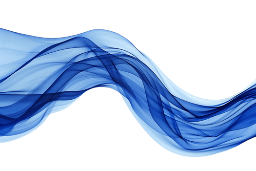 Abstract Blue Wave Flowing on Transparent Background png
