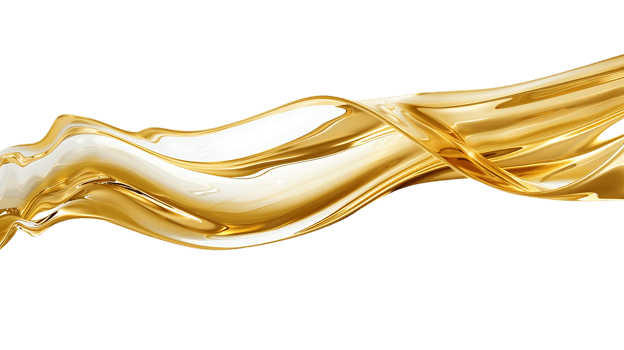 Golden Liquid Flows and Swirls with a Transparent Background png