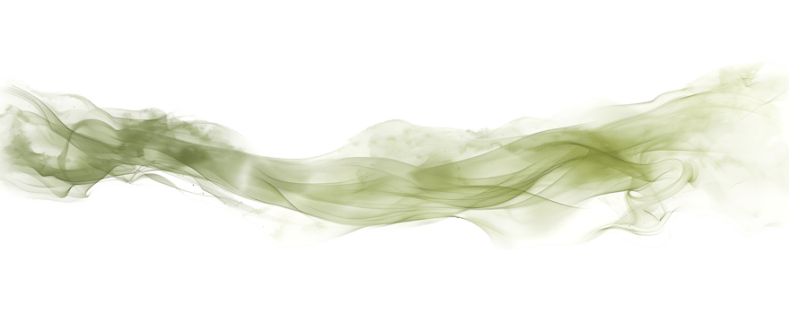 Abstract Green Smoke Waves with Transparent Background A Stunning Display of Flowing, Ethereal Art. png