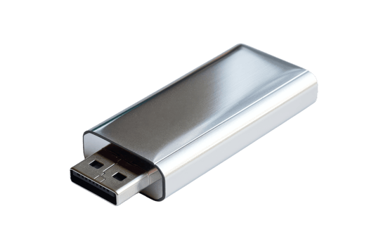 Silver USB Flash Drive Isolated png