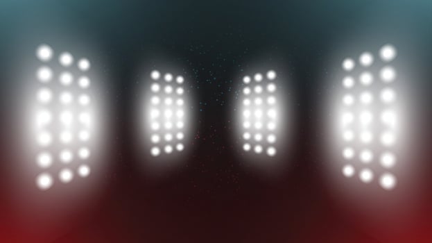 Abstract technology red blue background stadium stage hall with scenic lights of round futuristic technology vector