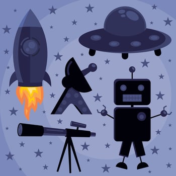 Illustration Set Collection Ornament Space in Galaxy vector