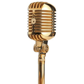 golden microphone transparent background png