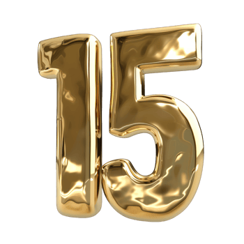 Foil helium balloon number 15 no background png