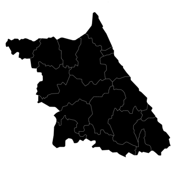 gangwon map, administrative map of the South Korean province of Gangwon-do png