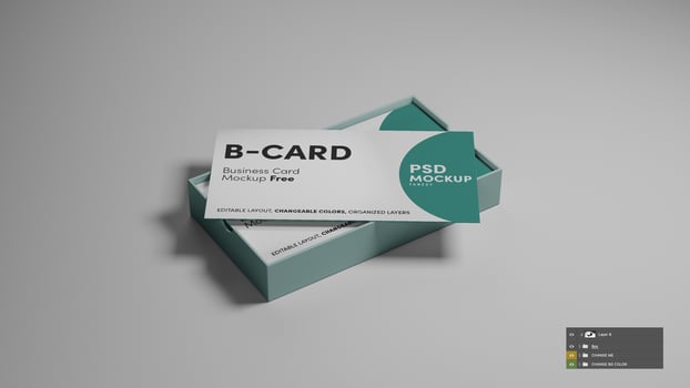Business card mockup with box holder psd