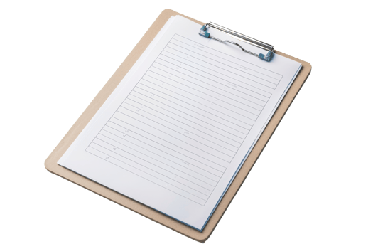 Clipboard with blank lined paper png