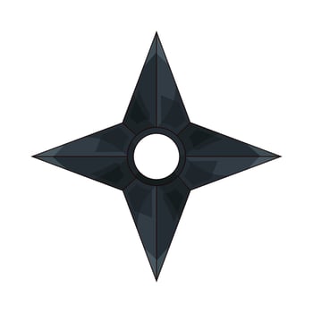 The shuriken looks sharp with four sides illustration vector