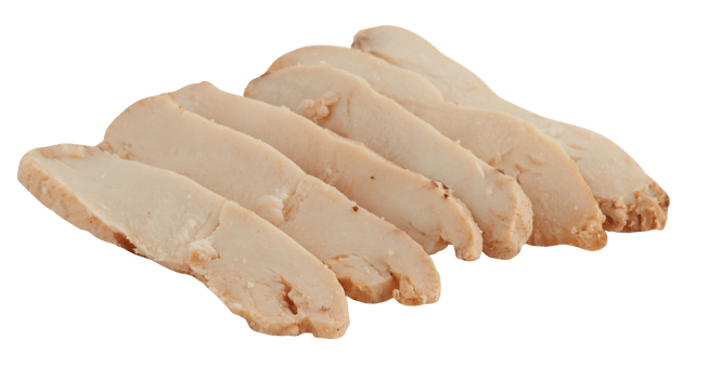 Chicken breast slices cut out isolated transparent background png