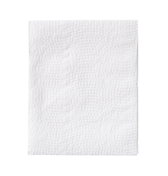 Top view of folded tissue paper isolated with clipping path in file format png