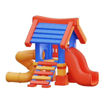 3D illustration playground Structure with Slides and Stairs png