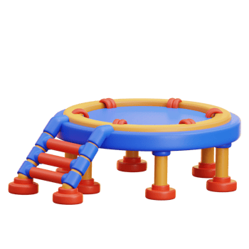 3d illustration playground trampoline png