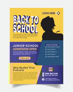 Luxury School Admission Flyer Template vector
