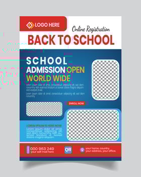 Stylus Modern Kids School Flyer Template Design vector