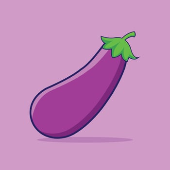 Eggplant illustrations Eggplant cartoon isolated on a solid color background vector