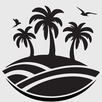 Palm tree silhouette wall art vector