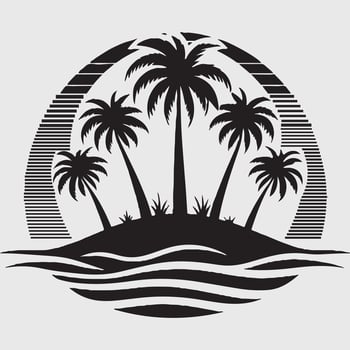 Minimalist palm tree silhouette vector