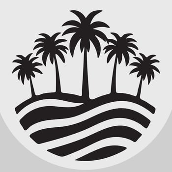 Palm Tree line art Silhouette design vector