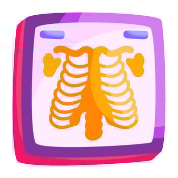 Unique design sticker of ribs cage vector