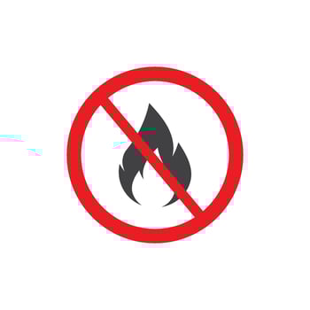 No fire sign on white background vector