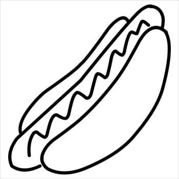Hot Dog hand drawn illustration vector