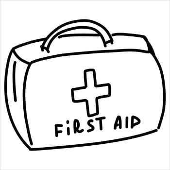 First aid kit hand drawn illustration vector