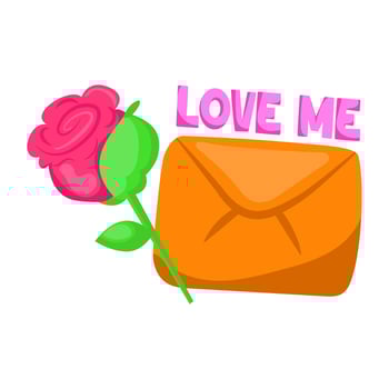 A flat design sticker of love letter vector