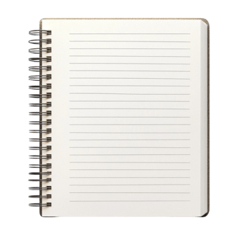 White Spiral-Bound Notebook with Plain Cover Lying Flat png