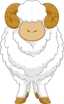 Ram Sheep Cartoon Mascot Character vector