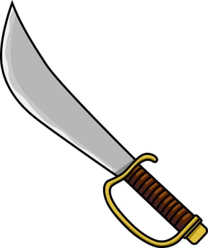 Vintage Old Pirate Sword Graphic Logo Design vector