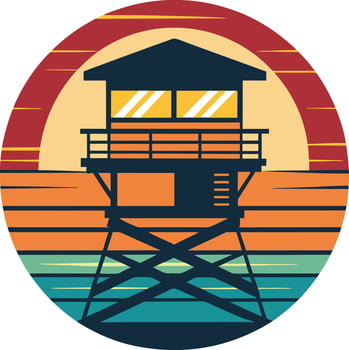 illustration of a house Tshirt Sticker of a retro inspired design vector