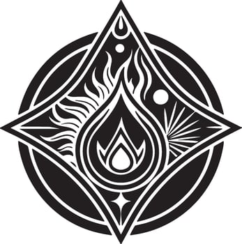Fusion of Elements a logo design silhouette image vector