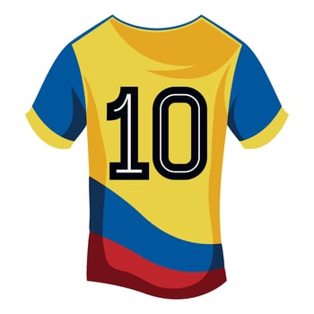 Colombia soccer jersey with the number 10 vector