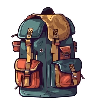 Adventure backpack tourist vector