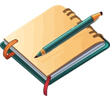 Pencil and notebook price 1 credit usd 1 vector
