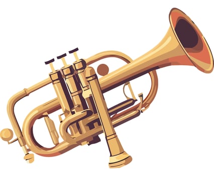 A golden trumpet on a white background vector