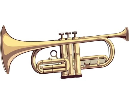 A cartoon trumpet on a white background vector