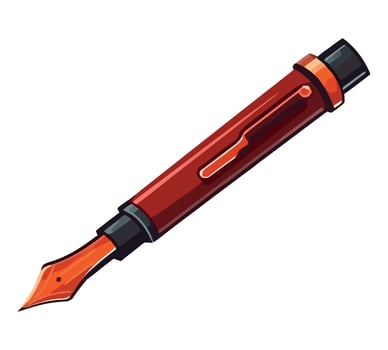 A red fountain pen on a white background vector