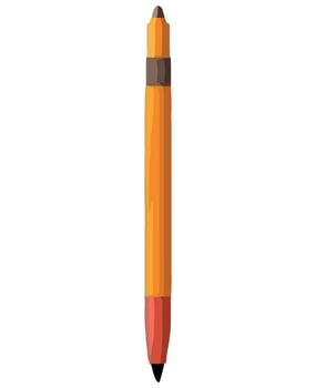 A pencil with a black tip and a red tip vector