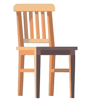 Wooden chair illustration on white background vector