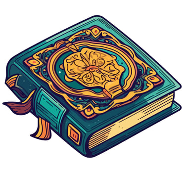 An illustration of a book with a flower on it vector