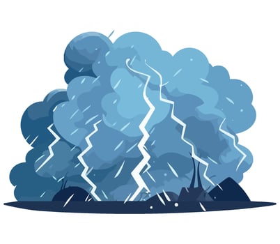 Storm cloud with lightning illustration vector