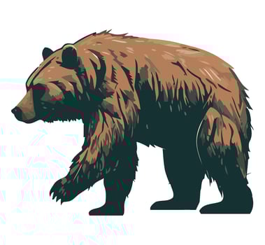 A brown bear is standing on its hind legs vector