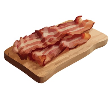 Bacon on a cutting board illustration vector