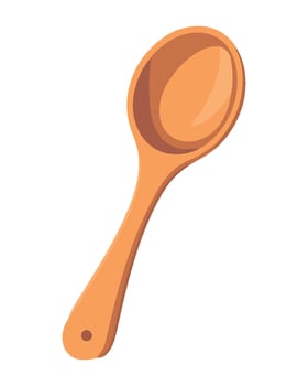 A wooden spoon on a white background vector